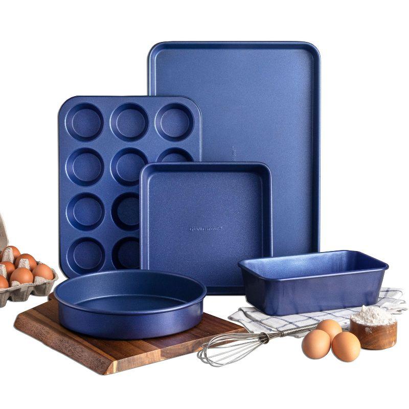 Granitestone Blue 5 Piece Nonstick Bakeware Set, Dishwasher Safe