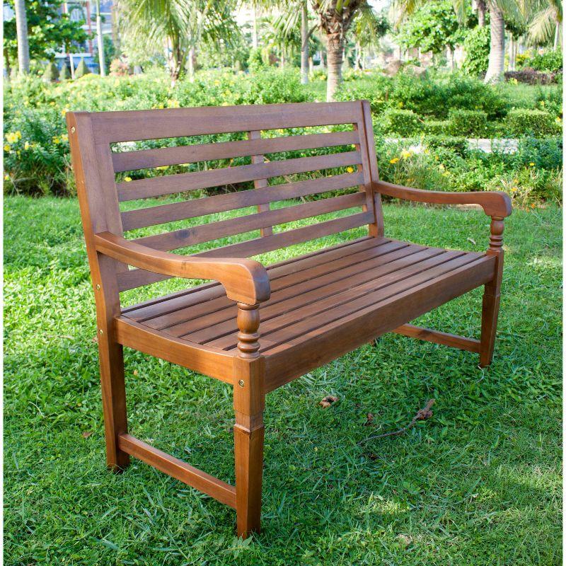 Nantucket Natural Acacia Wood Garden Bench