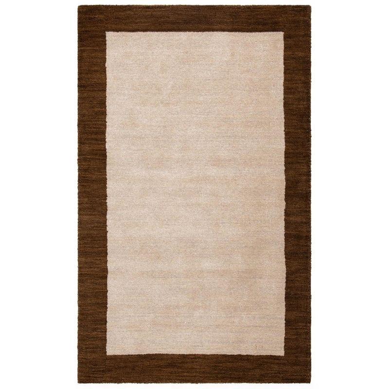 Hand-Knotted Artisan Wool Rug Beige/Dark Brown 4' x 6'