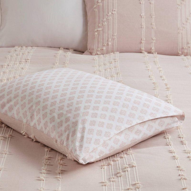 Blush Cotton Jacquard Full/Queen Duvet Cover Set