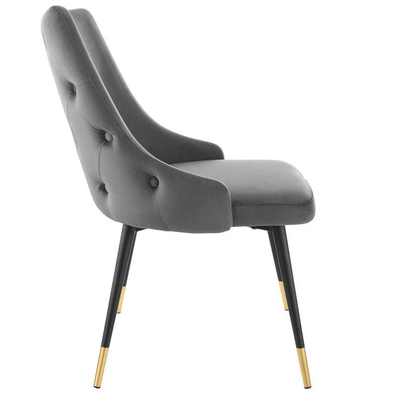Modway Adorn Tufted Performance Velvet Accent Dining Side Chair, Gray