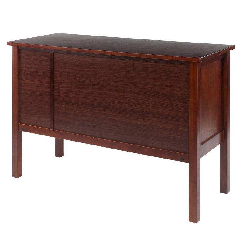 Emmett Writing Desk Walnut - Winsome: Wood Frame, 3 Drawers, Home Office Furniture