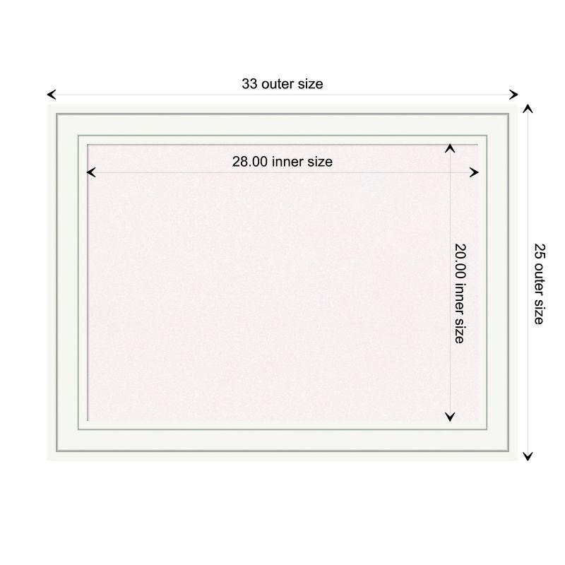 Amanti Art White Cork Board Wood Framed Craftsman White Bulletin Board 33 in. x 25 in.