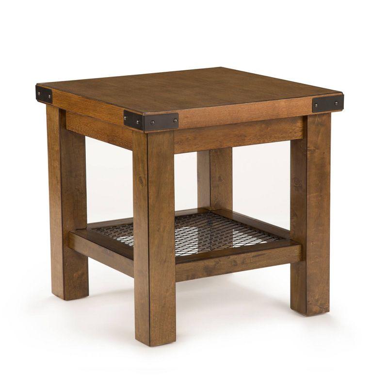 Hailee End Table Oak - Steve Silver Co.: Sturdy Side Table, Fixed Shelf, Hardwood Frame