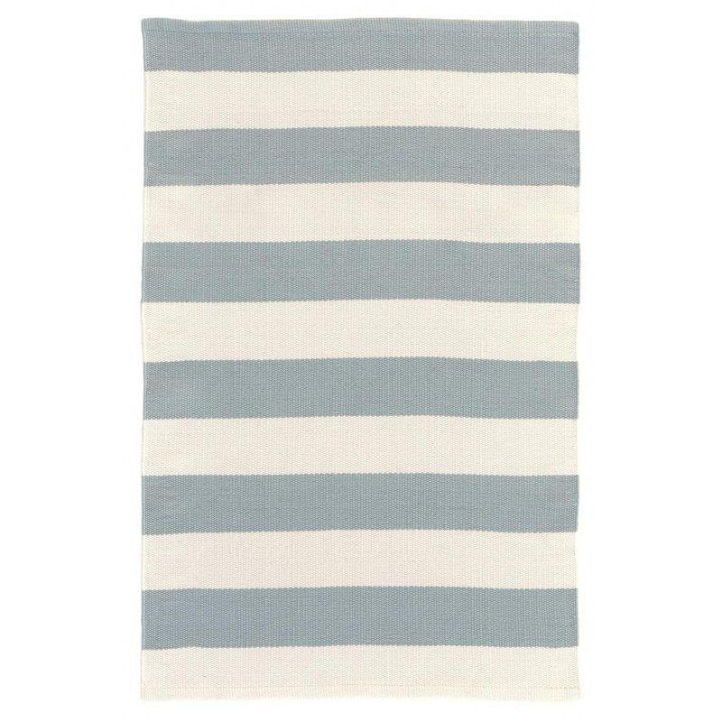 Catamaran Stripe Light Blue/Ivory Handwoven Indoor/Outdoor Rug
