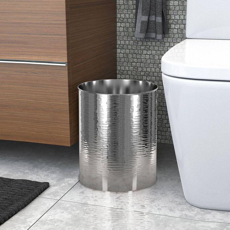 Metropolitan Metal Bathroom Wastebasket - Nu Steel