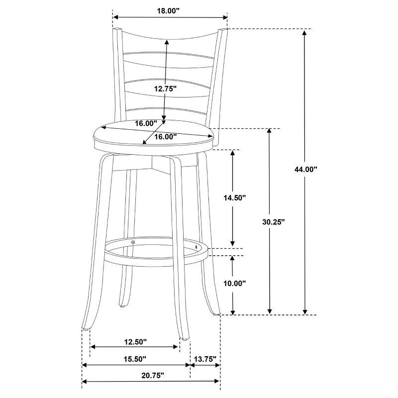 Hunter Green Swivel Wood Bar Stool with Ladder Back