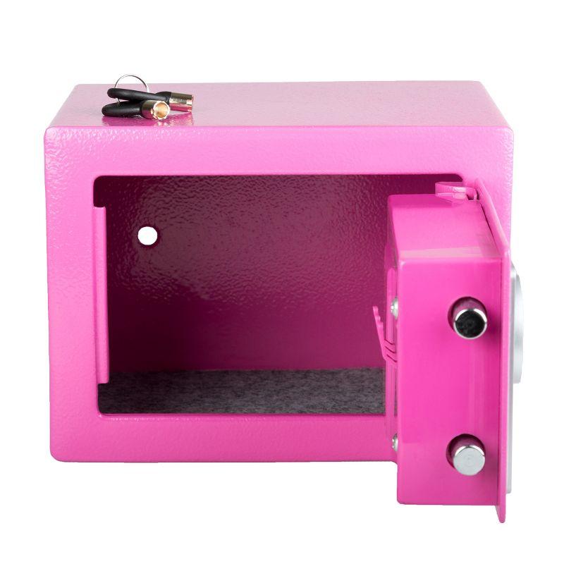 Fleming Supply Digital Security Safe Box for Valuables - Steel Lock Box With Electronic Keypad, Pink