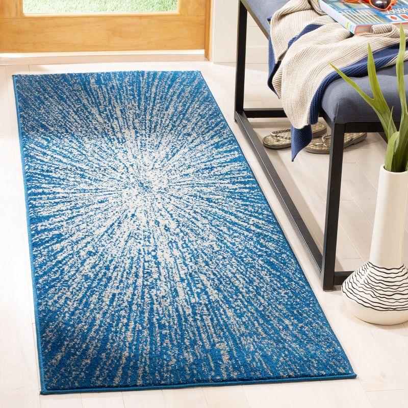 Evoke EVK228 Power Loomed Indoor Runner - Navy/Ivory - 2'2"x7' - Safavieh