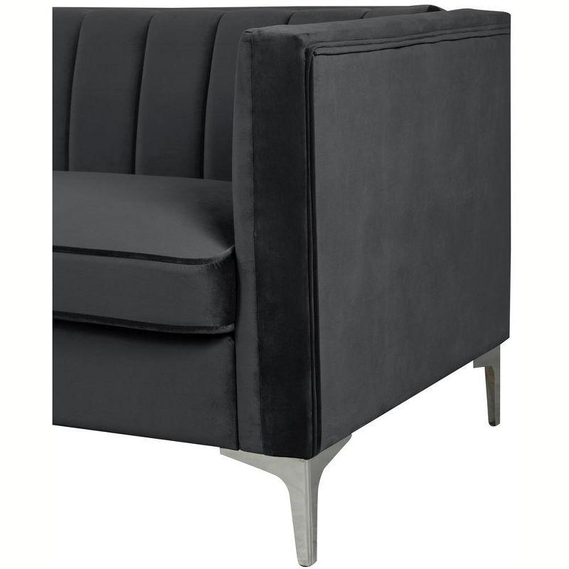 2-Piece Velvet Sofa Sets Contemporary Home Theater Seating Upholstered Couch Set for Living Room in Black - Morden Fort