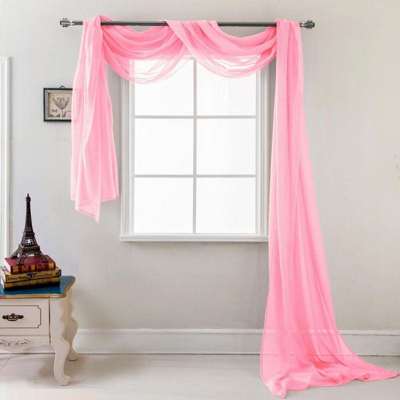 Dusty Rose Sheer Window Scarf 55" x 216"