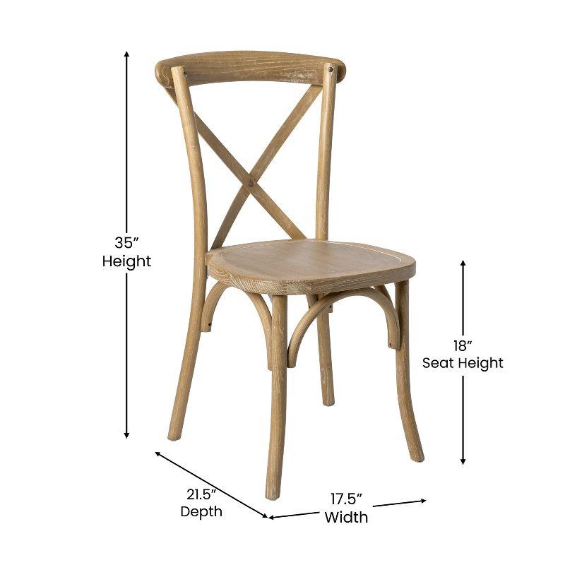 Flash Furniture 2-pack Advantage Medium Natural With White Grain X-Back Chair