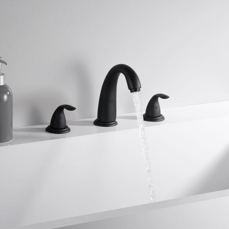 Sumerain Matte Black Roman Tub Faucet with Valve, 3 Hole Deck Mount Bathtub Faucet High Flow