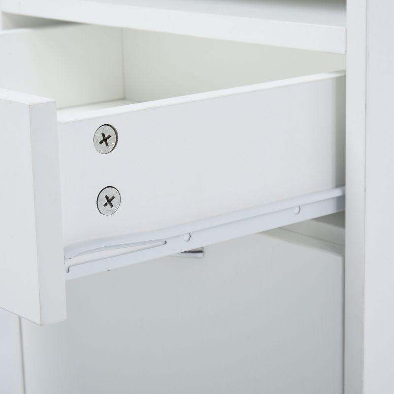 HOMCOM Mobile Storage Cabinet Organizer with Drawer and Cabinet, Printer Stand with Castors