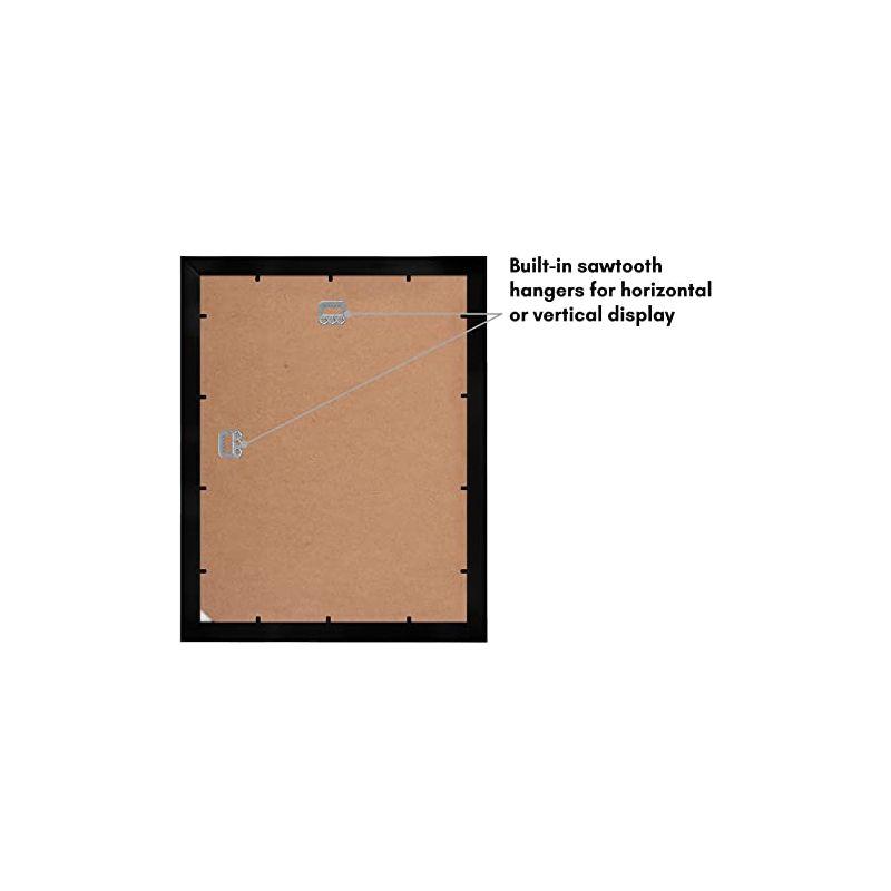 Americanflat 11x14 Picture Frame with Shatter-Resistant Glass - Use as 8x10 Frame with Mat or 11x14 Frame Without Mat - Signature Collection - Black