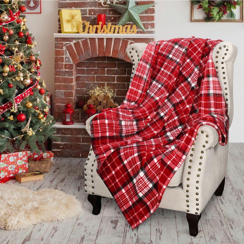 Tirrinia Plaid Fleece Blanket 50"X60" Flannel TV Throw Microfiber-Super Soft & Comfy for Bedding Sofa Car Camping, All Seasons