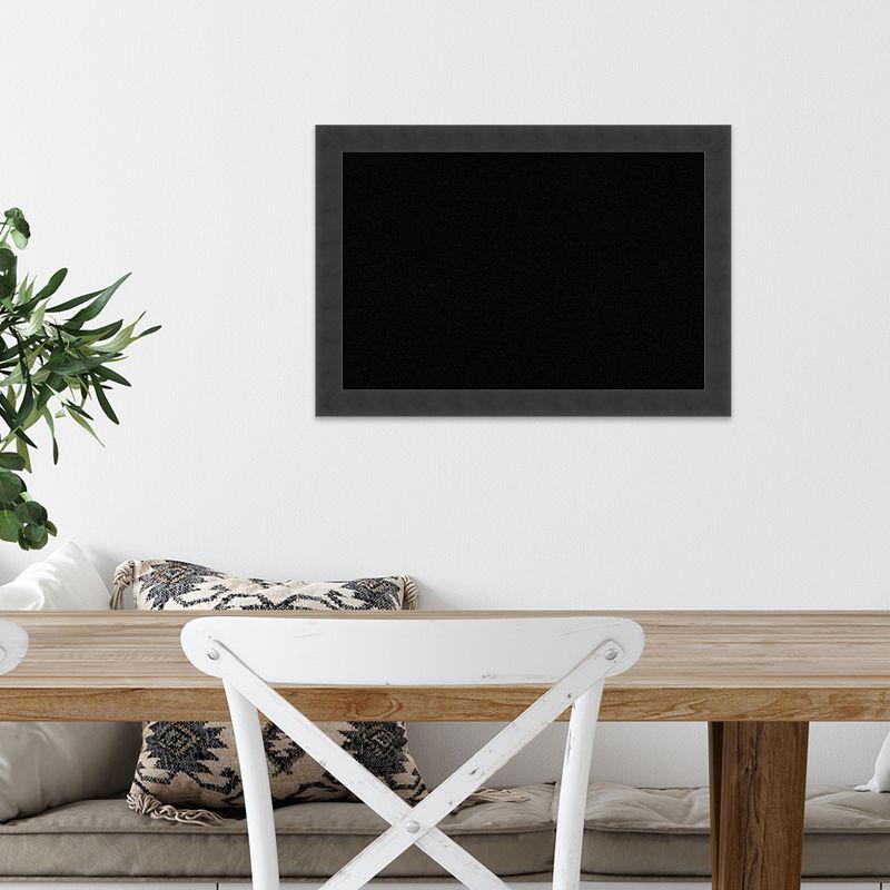 Amanti Art Black Cork Board Wood Framed Mezzanotte Black Bulletin Board 20 in. x 14 in.