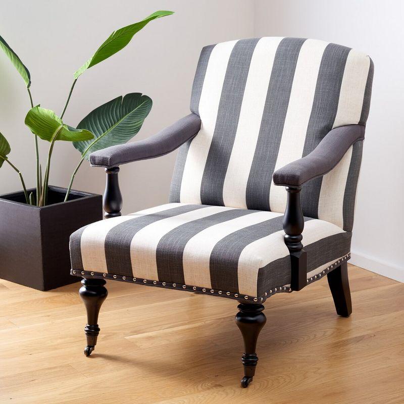 Devona Arm Chair - MCR4731 - Charcoal/White - Safavieh