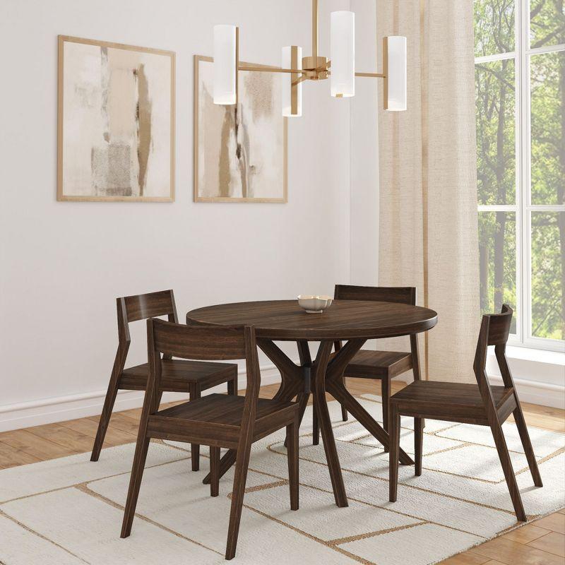 Plank+Beam Verso Round Dining Table, 47" Solid Wood Kitchen & Dining Room Table, Walnut