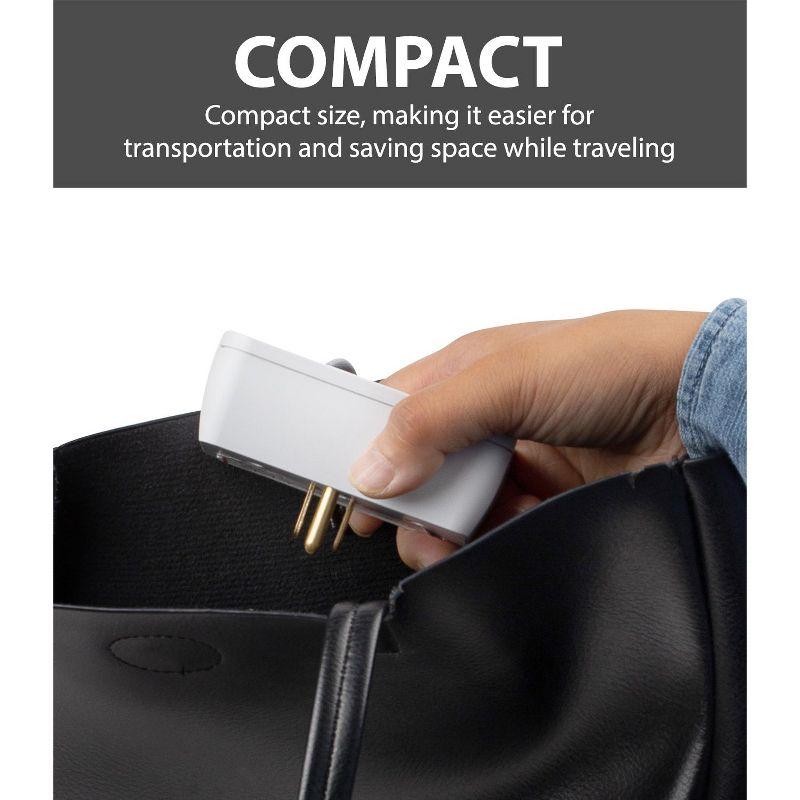 Fosmon [ETL Listed] 3-Outlet 1200J Surge Protector Outlet Extender, 3-Prong Outlet Splitter with Ground and Protected Indicator 125V/15A