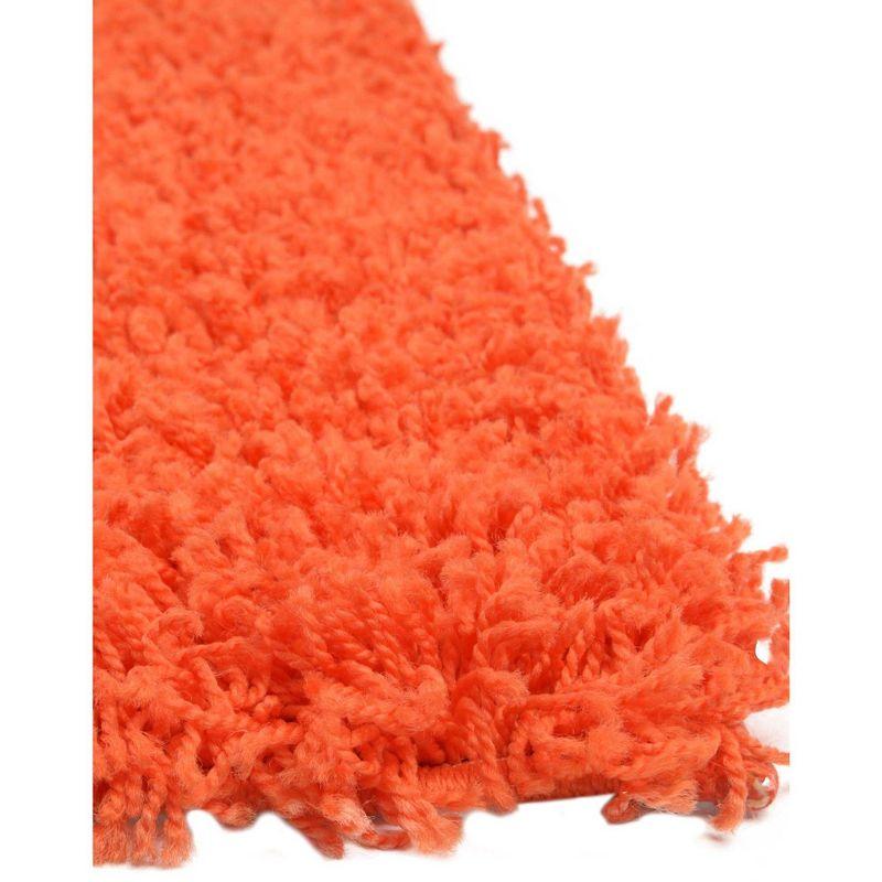 Unique Loom 10' 0 x 13' 1 Rectangle Solid Shag Tiger Orange Area Rug