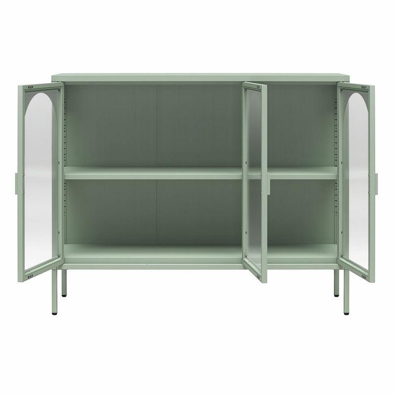 CosmoLiving by Cosmopolitan Chloe Metal Accent Cabinet With 3 Arched Glass Doors