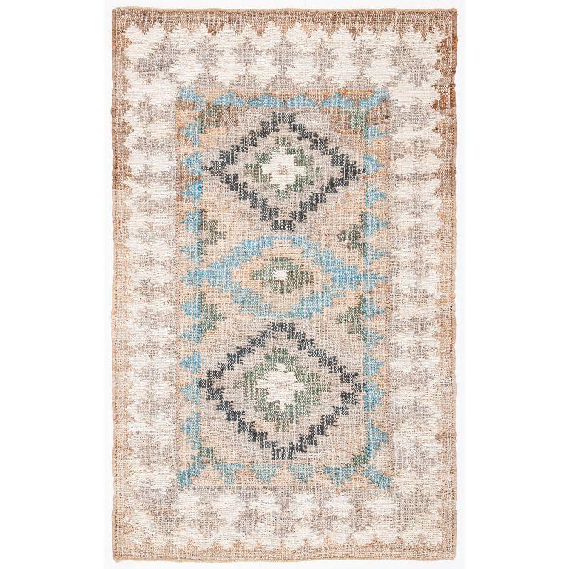 Safavieh Kilim Blue and Ivory Handwoven Wool Area Rug 3' x 5'