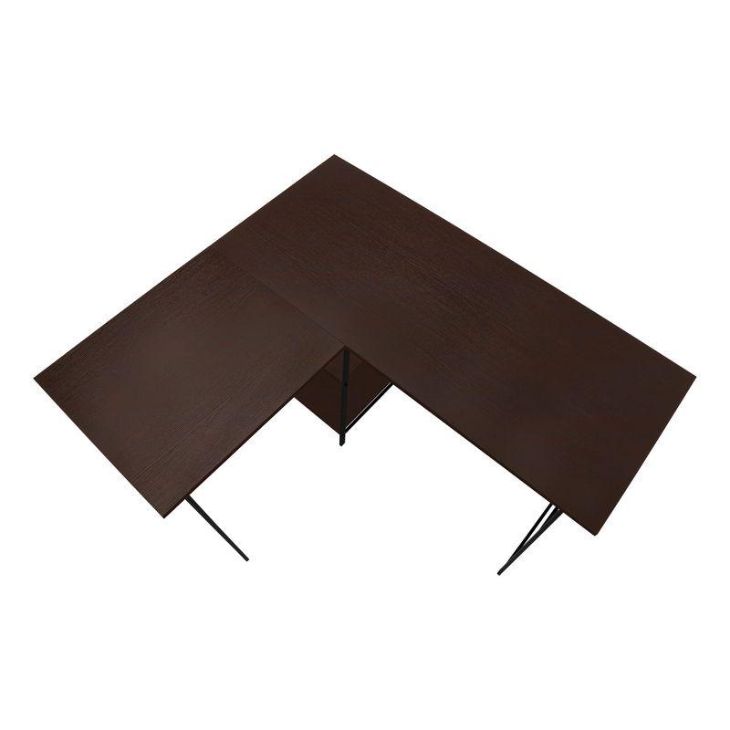 Monarch Specialties Computer Desk Home Office Corner Storage Shelves 48InchL L Shape Work Laptop Metal Laminate Brown Black Contemporary Modern