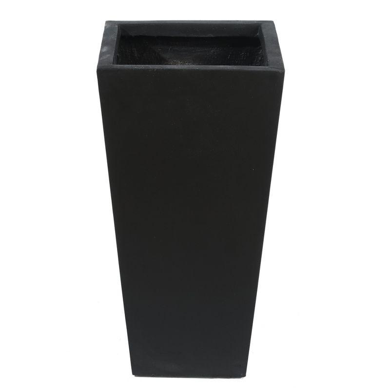 LuxenHome Square Tapered 24.2" Tall Planter Black