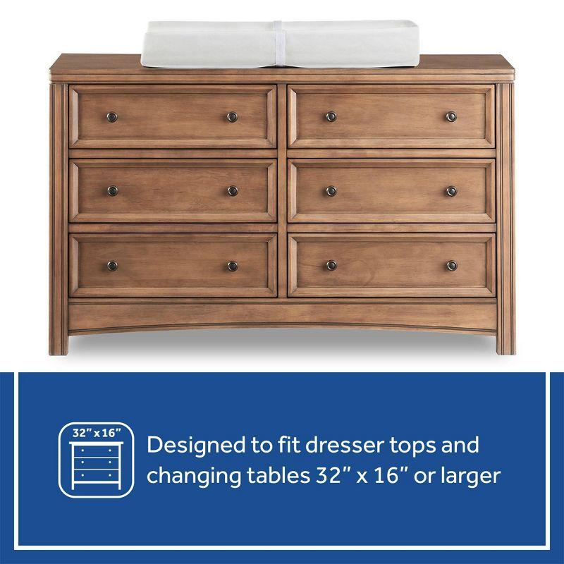 Sealy Baby Sealy Baby Soybean Comfort 3-Sided Waterproof Contoured Baby Diaper Changing Pad for Dresser or Changing Table, Baby Changing Pad - White, 32” x 16”