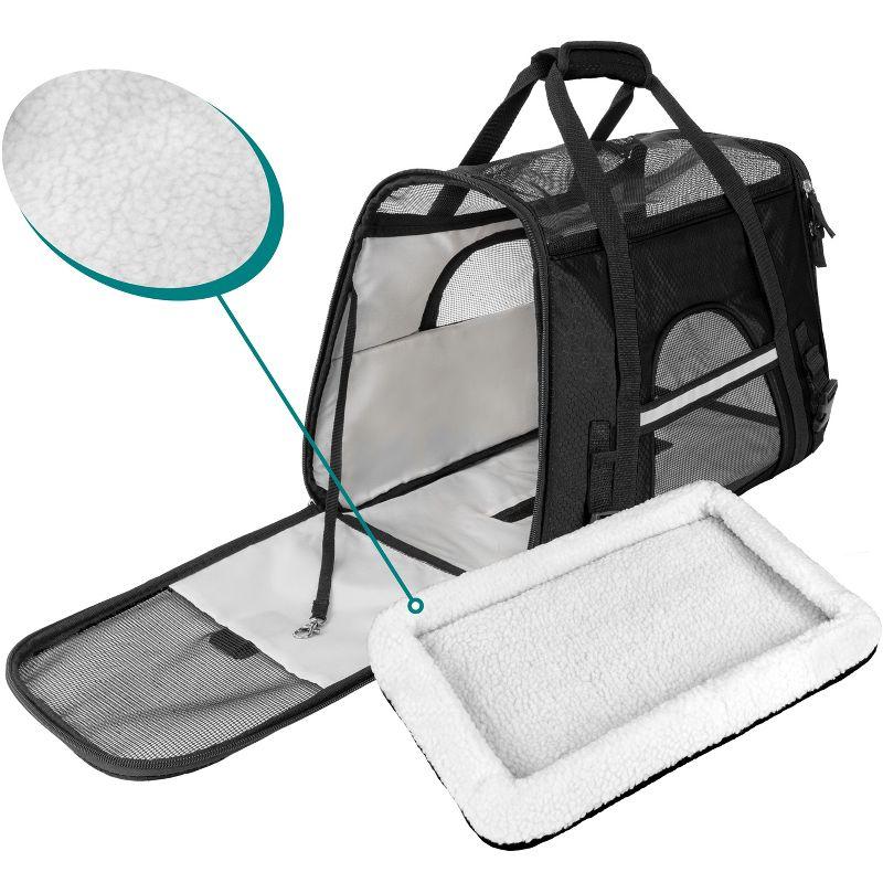 PetAmi Airline Approved Pet Carrier for Cat Dog, Soft Sided Travel Supplies Accessories, Ventilated Carrying Bag Kitten Puppy (Black, Large)