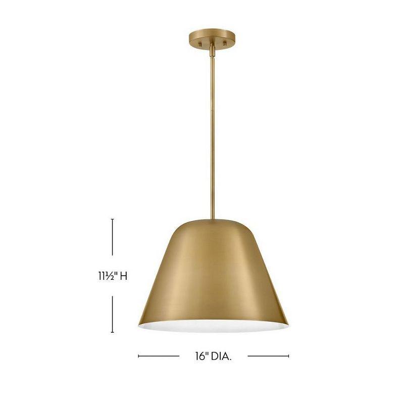 Lacquered Brass LED Drum Pendant Light