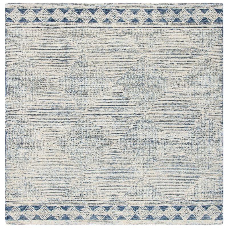 Abstract ABT349 Hand Tufted Area Rug - Ivory/Navy - 4'x4' - Safavieh .