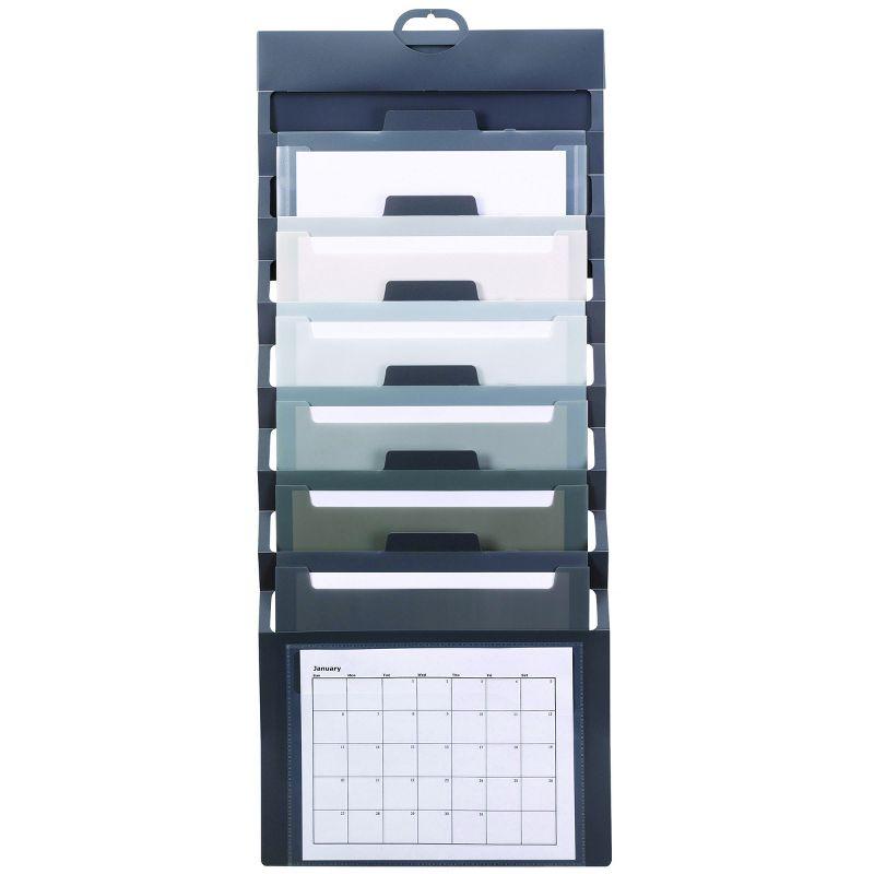 Smead Cascading Wall Organizer, 6 Pockets, Letter Size, Gray/Neutral (92061)