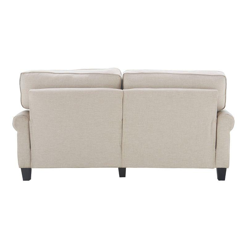 Copenhagen 73" Light Gray Fabric Sofa with Pillowed Back and Rounded Arms