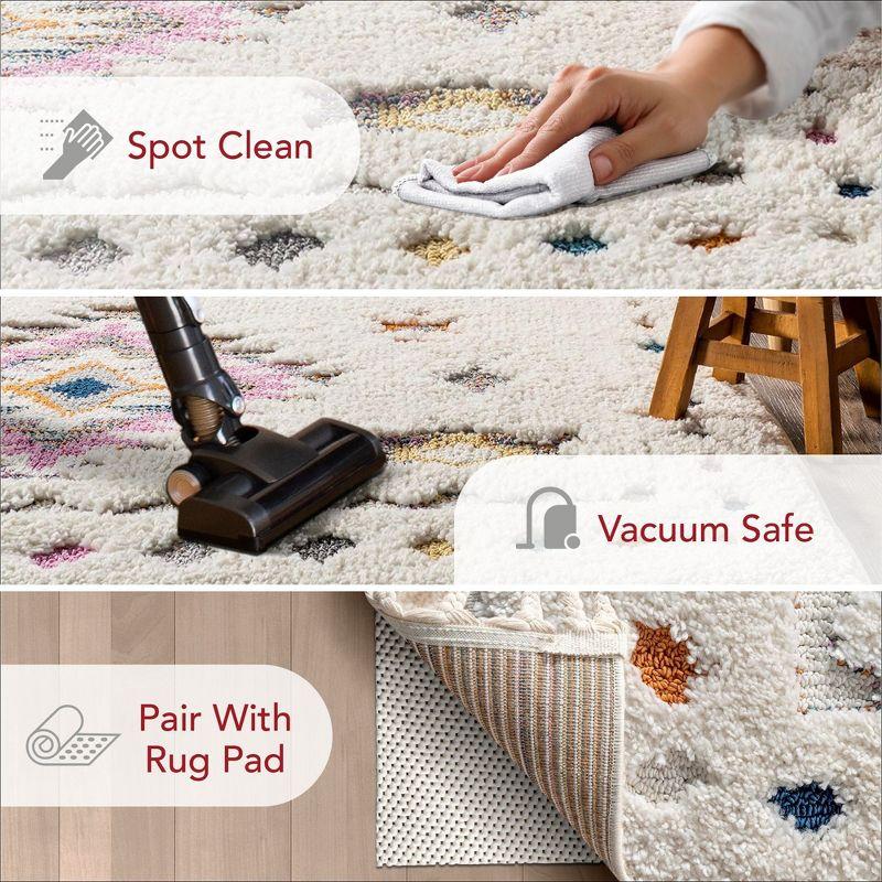 Nuloom Jocelyn Diamond 10x14 Shag Indoor Area Rug for Living Room Bedroom Dining Room Nursery, Off White/Ivory