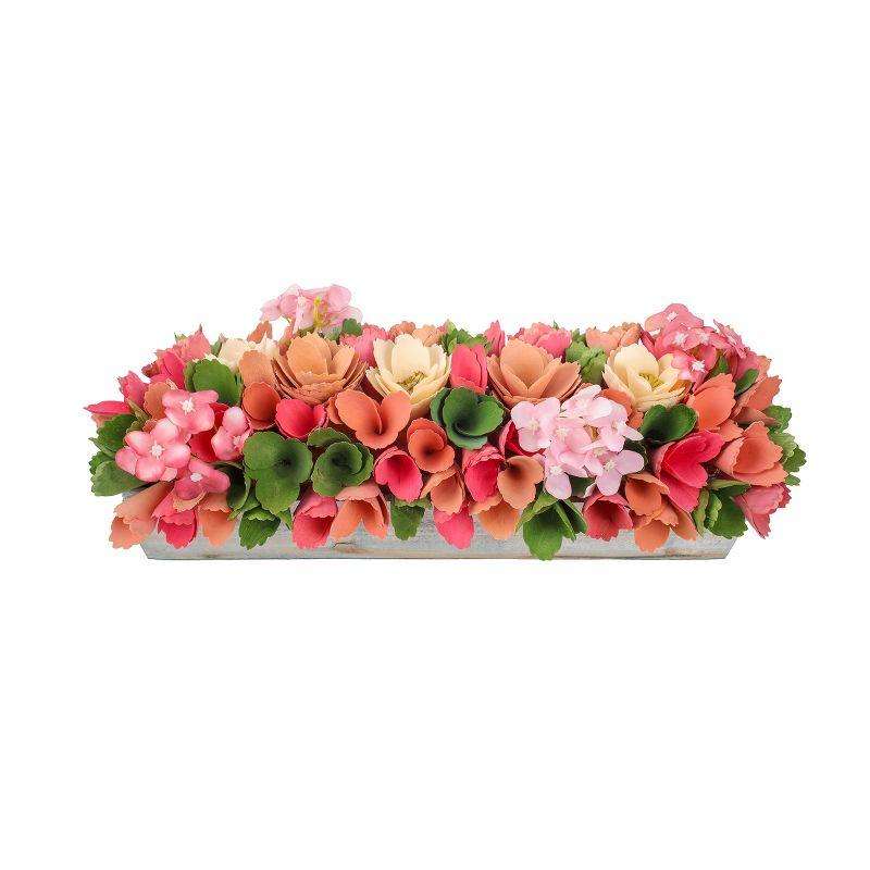 16" Artificial Spring Pink Floral Arrangement Centerpiece - National Tree Company