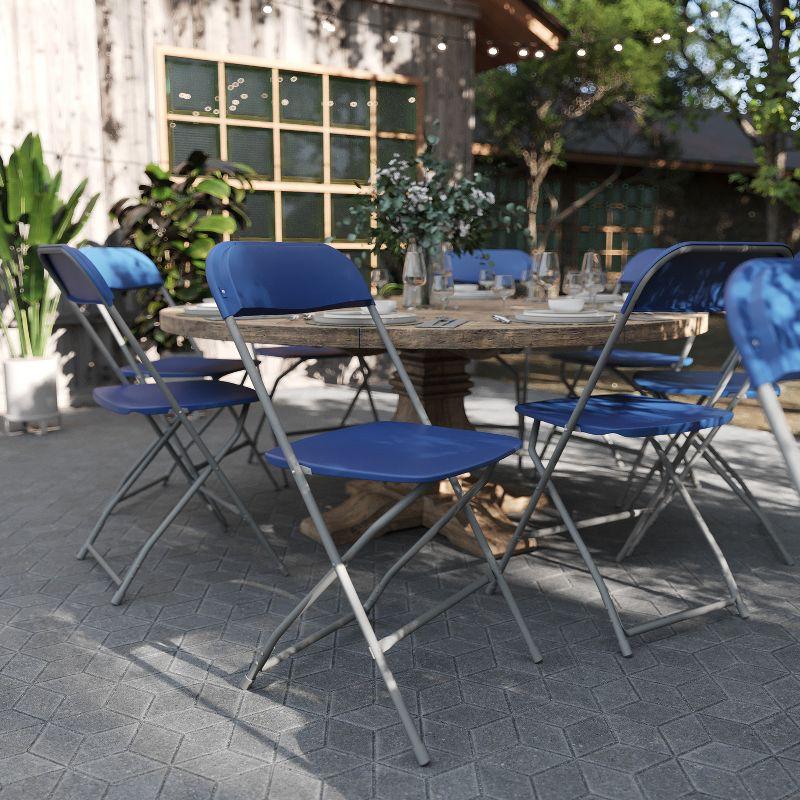 Flash Furniture Hercules™ Series Plastic Folding Chair Blue - 4 Pack 650LB Weight Capacity Comfortable Event Chair-Lightweight Folding Chair