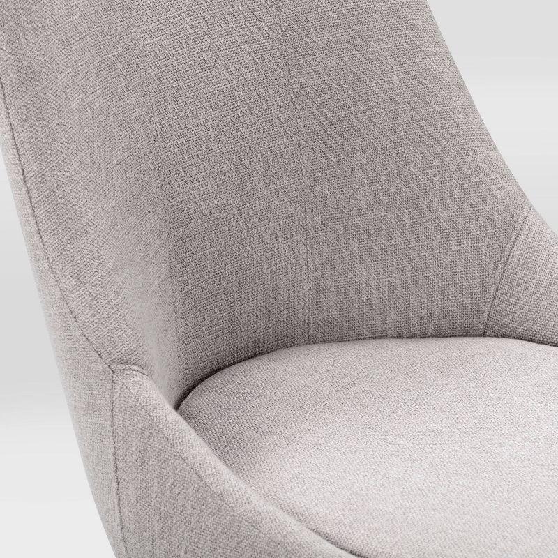 Set of 2 Boston Formed Back Fabric Barstools Light Gray - CorLiving: Upholstered, Counter Height, Rubberwood Legs