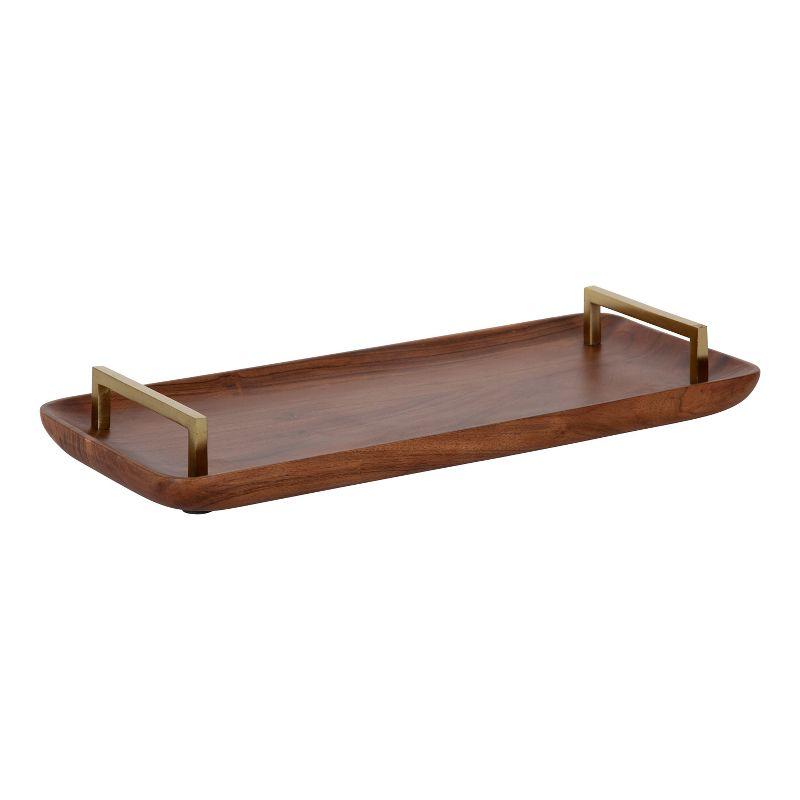 Kate and Laurel Cantwell Tray, 18x8, Walnut Brown