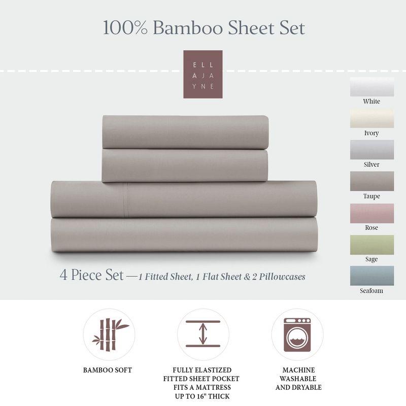 Ella Jayne Viscose from Bamboo Deep-Pocket 4-piece Sheet Set, Full, Taupe