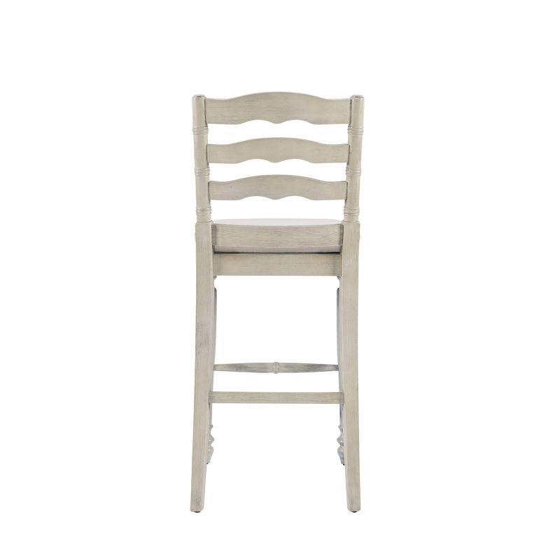 Marino Padded Seat Barstool 30" Height, Farmhouse Design, Linon: Rubberwood Frame, Linen Weave