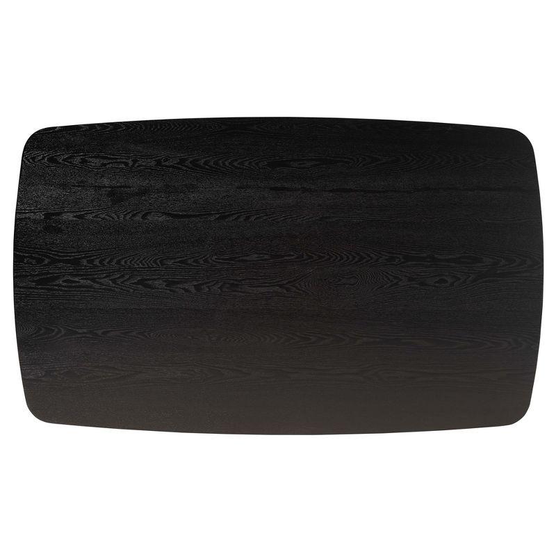 Baxton Studio Dannon Mid-Century Modern Cream Fabric and Black Finished Wood 7-Piece Dining Set