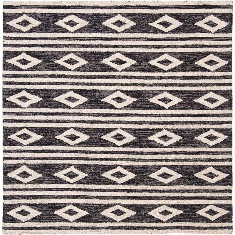 Micro-Loop MLP153 Hand Tufted Area Rug - Charcoal/Ivory - 5'x5' - Safavieh.