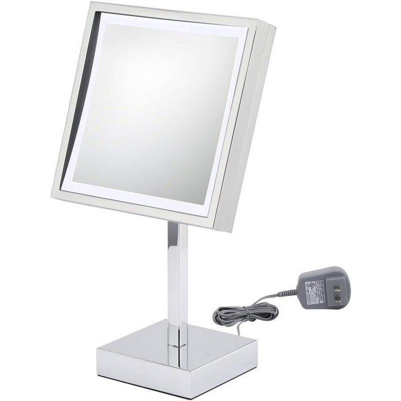 Single Sided Square Free Standing 3x Magnification LED Mirror