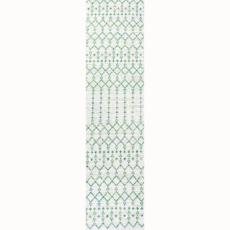 Ourika Moroccan Geometric Textured Weave Indoor/Outdoor Area Rug - JONATHAN Y