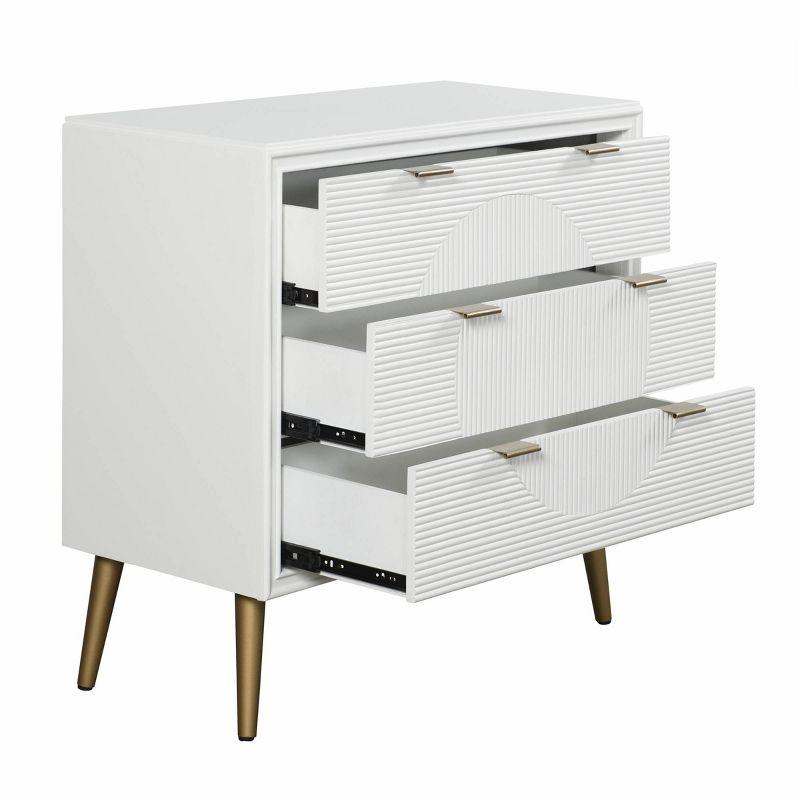 Milo 3 Drawer Chest White/Copper - StyleCraft