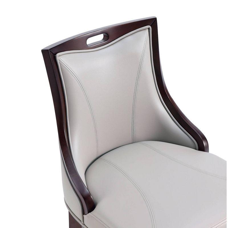 Emperor Faux Leather Barstool Light Gray - Manhattan Comfort: Walnut Finish, Beechwood Legs, Upholstered, 300 lbs Capacity