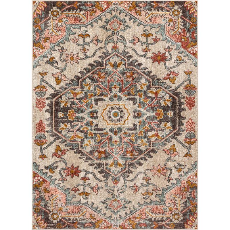 Espey Gwendolyn Blush Bohemian Oriental Medallion Rug