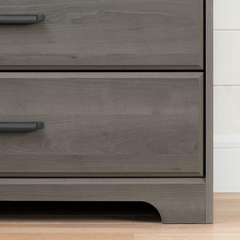 Gray Maple 2-Drawer Nightstand with Charging Station